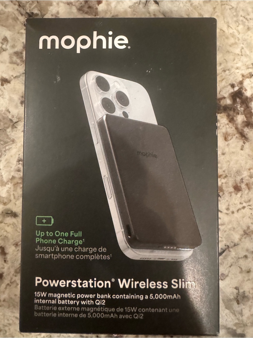 mophie Powerstation Wireless Slim Black Portable Magnetic Charger